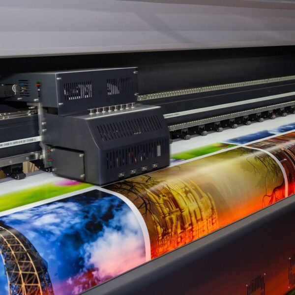 Large format printing machine in operation. Industry